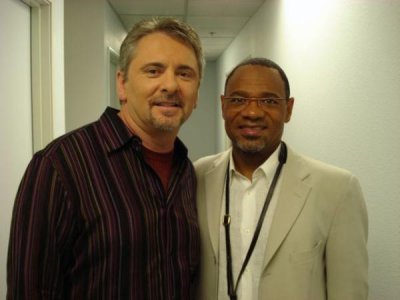 Kirk Whalum, sax artist, with DJ for Helpline taping - San Diego 2008